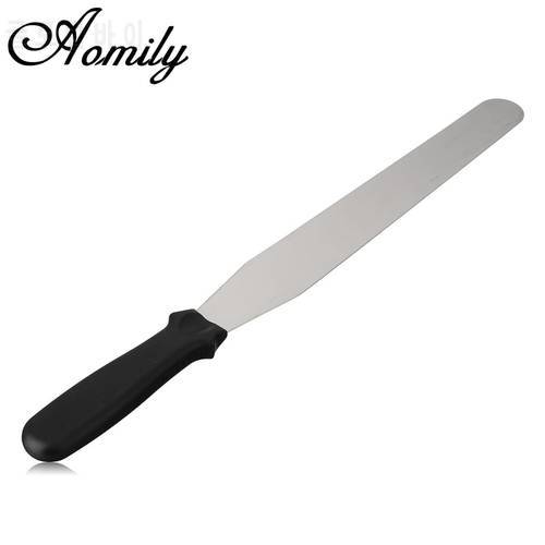 Aomily 43cm Straight Stainless Steel Cake Decorating Tool Butter Cream Knife Spatula Smoother Icing Frosting Pastry Decorating