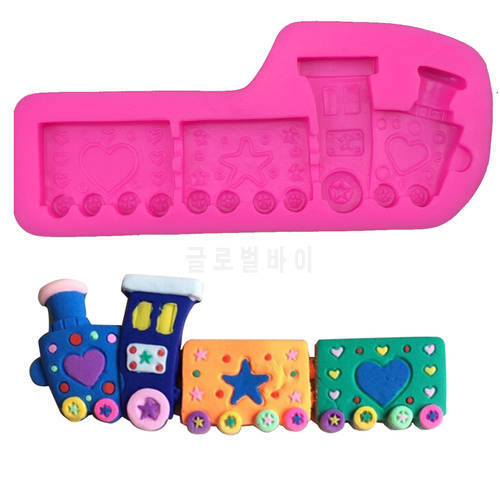 Small train shaped fondant silicone mold for kitchen baking chocolate pastry candy Clay making cupcake decoration tools FT-0087