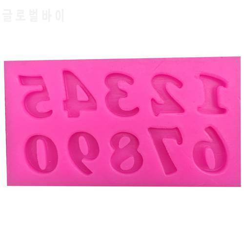 0-9 digital Shape fondant cake silicone moulds chocolate jelly pastry candy Clay cupcake decoration kitchen Baking tools F0179