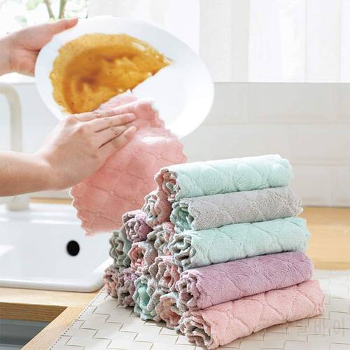 6pcs/lot Home microfiber towels for kitchen Absorbent thicker cloth for cleaning Micro fiber wipe table kitchen towel