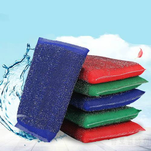 Practical Stainless Steel Wire Sponge Scouring Cloth Kitchen Decontamination Clean Bowl/dish/pot Brush Household Cleaning Tool