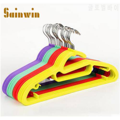 Sainwin 20pcs/lot 42cm hangers for clothes slip-resistant adult plastic hanger wet and dry clothes rack