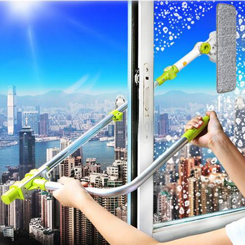 High-rise Window Cleaning Glass Cleaner Brush For Washing Window Squeegee Microfiber Extendable Window Scrubber Cleaning Robot