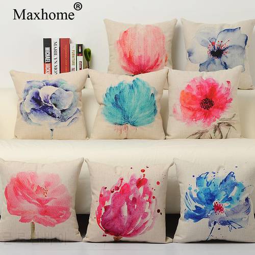 Nordic Design Abstract Ink Flower Printing Pillowcase Creative watercolor Cushions Decorative Pillow Home Decor Throw Pillow