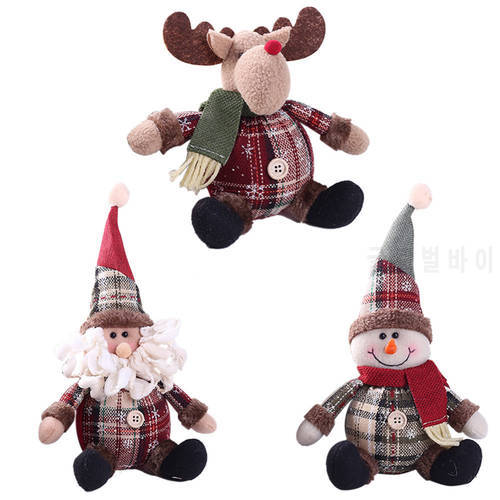 Cute Christmas Santa Claus Snowman Elk Doll Toys Christmas Tree Hanging Ornament Decoration for Home Xmas Party New Year Gifts