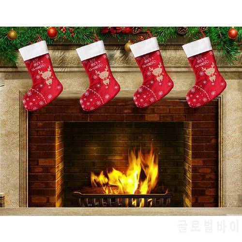 Snowflake Deer Santa Christmas Stockings gift bag candy Present wrap socks Festive Party Supplies 100pcs