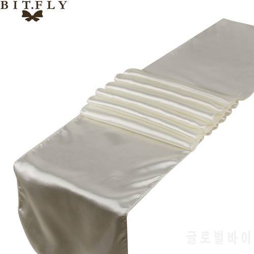 Free Shipping with High Quality 30X 275cm 1 piece Satin Table Runner Wedding Decoration 22 colors For Wedding&Festival Supplies