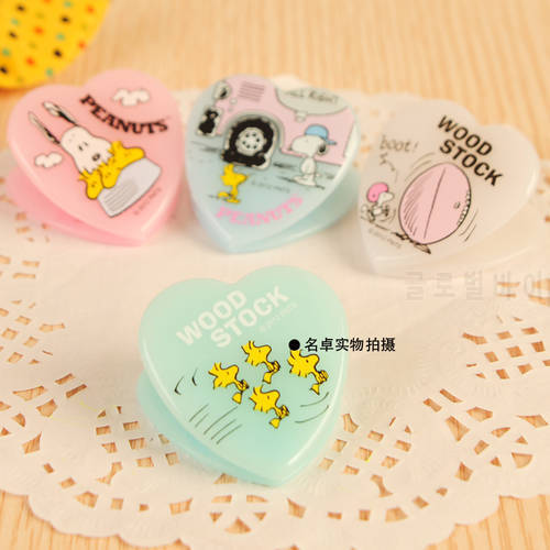 Free shipping (4pcs/set) cartoon ticket clip plastic paper clip heart shape stationery spring clip Office/home supplies