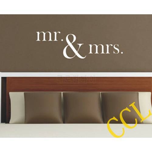 Free shipping Wedding wall stickers - Vinyl Lettering Mr and Mrs wall stickers Marriage room decor