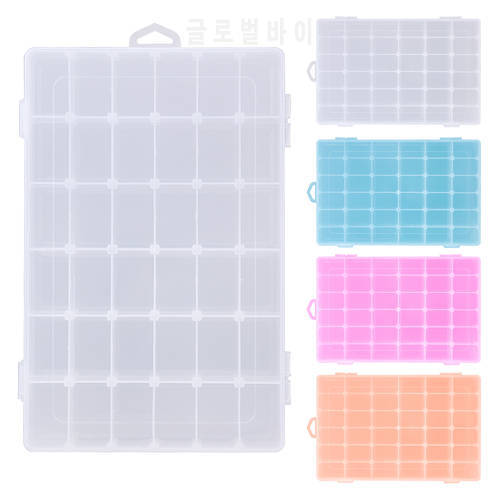 Adjustable 36 Grid Plastic Storage Box 4 Colors Transparent Compartment Box for Jewelry Earring Organizer Holder Cabinets