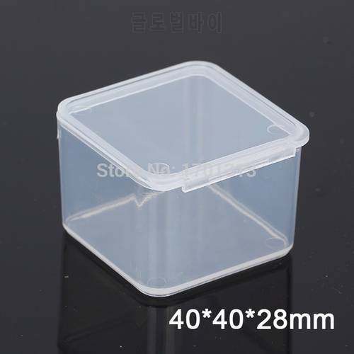 100pcs Small square transparent plastic box PP Storage Collections Container Box Case