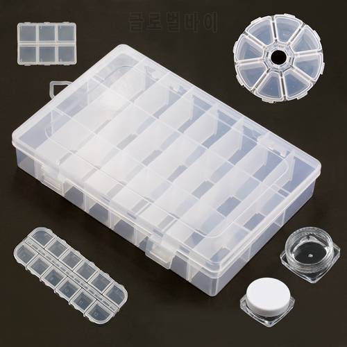 Practical jewelry storage Adjustable Plastic Compartment Storage Box Jewelry Earring Bin Case Container Storage Boxes