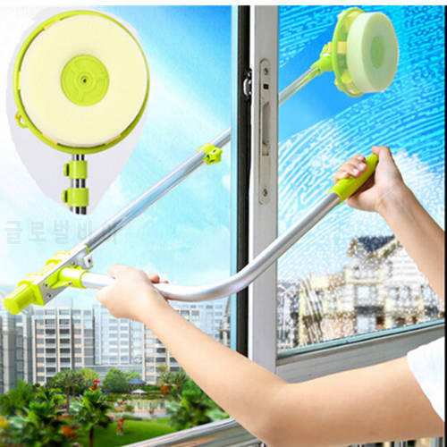 Glass Window Cleaning Brus Retractable Pole Clean Window Device Dust Brush washing Double Faced Glass Scraper Wipe Ceaner Tool