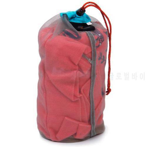 Portable Travel Camping Sports Ultralight Mesh Storage Bag Stuff Sack Drawstring Outdoor Camping Travel Storage Bag Outdoor Tool