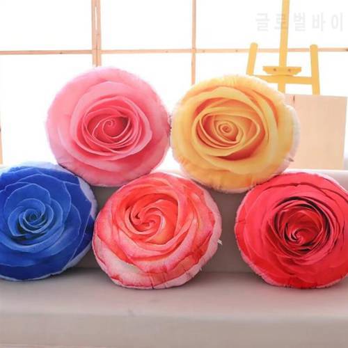 New Creative 3D Rose Floral Printed PP Cotton Office Chair Back Cushion Sofa Throw Pillow Soft Decorative Pillows