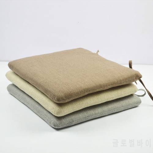 Japan&Korean Style Cotton&Linen Square Khaki Cushion Tatami Cushion Removable and Washable Meditation Cushion Yoga Cushion