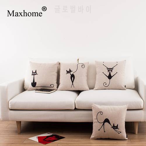 Simple Cartoon Printed Pillowcase Lovely Cat Cushion Decorative Pillows Home Decor Throw Pillow For Safa Almofadas
