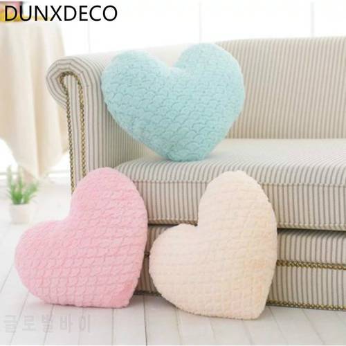 DUNXDECO Pillow Heart Shape Cushion Romantic Fresh Macaroon Umbrella Carved Stuffed Plush Fleece Doll Love Present Seat Cushion