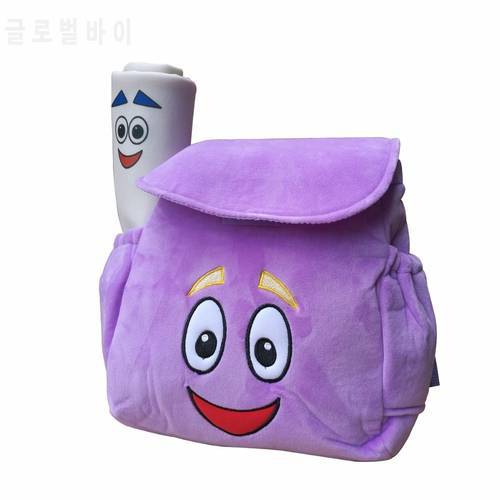 IGBBLOVE Dora Explorer Soft Plush Backpack Rescue Bag with Map, Purple pink color free shipping