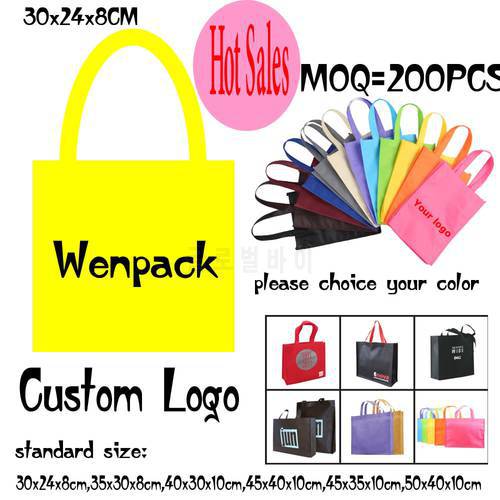 Custom Promotion Printed Logo Hand Handle Shopping Gift Non Woven Bags