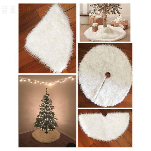 Snow Plush Christmas Tree Skirt Fur Rugs Xmas Christmas Decorations for Home New Year&39s Decor 2022 Festival Garland Ornament