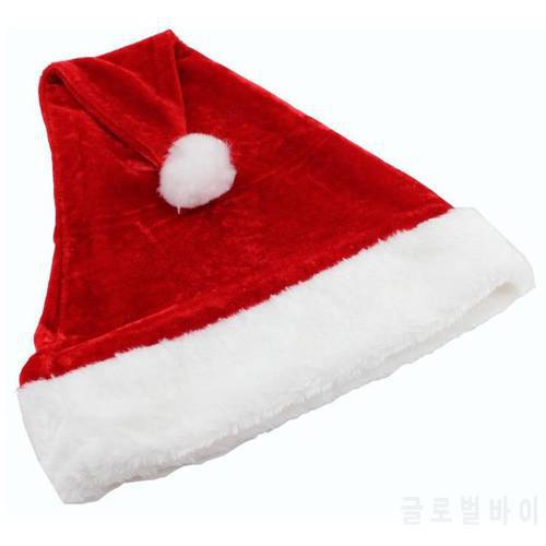Velvet Santa Hat with Plush brim Adult Child Christmas Party cap celebration grand event favors gift red festive supplies