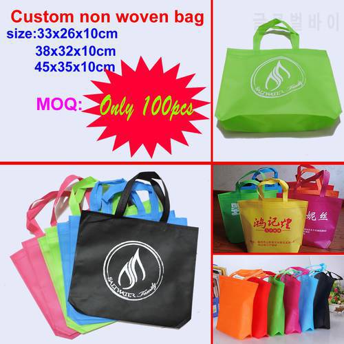 Custom Printed LOGO Shopping Handle Gift Non Woven Bags