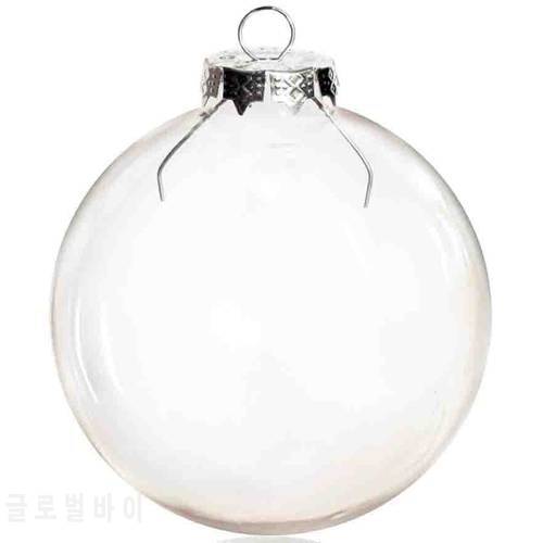 Free Shipping DIY Paintable Christmas Decoration Ornament 80mm Transparent Glass Sphere Ball, 100/Pack