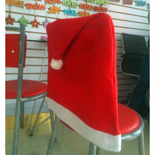 10 pcs / lot Santa Clause Red Hat Chair Back Covers for Christmas Dinner Decor lot christmas chair covers