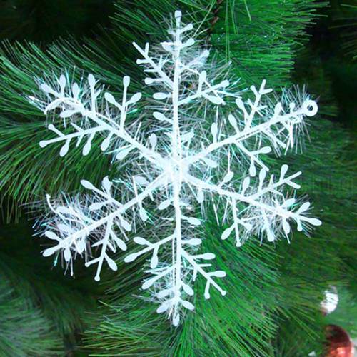 30Pcs/Lot White Artificial Snowflake Christmas Tree Ornaments Christmas Festival Party Xmas Home Decor Dia 10cm Shipping