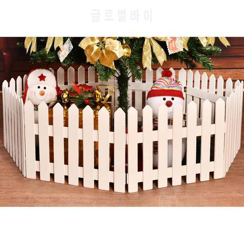 High Quality 30*160cm White Wood Fences For Christmas Tree Large Outdoor Wooden Christmas Decorative fence 1.6 meter Lattice