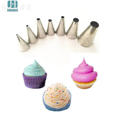 Baking tools 7 pcs round nozzles Creative Icing Piping Nozzle Pastry Tips Sugar Craft Cake Decorating Tools