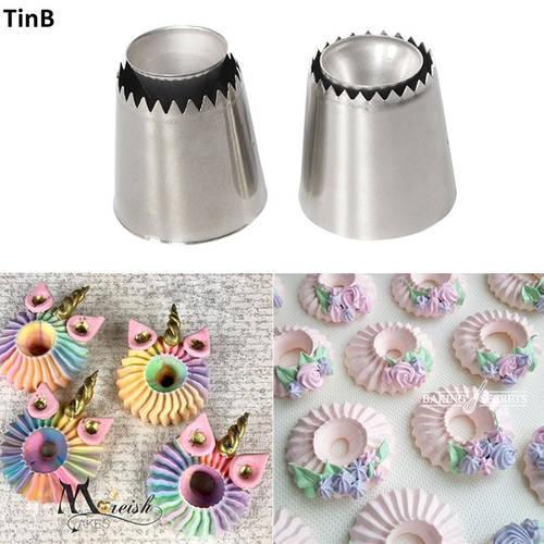 New 2pcs/lot Sulta Ne Ring Cookies Mold Icing Piping Nozzles Stainless Steel Russian Cake Pastry Tips Dessert Decorators