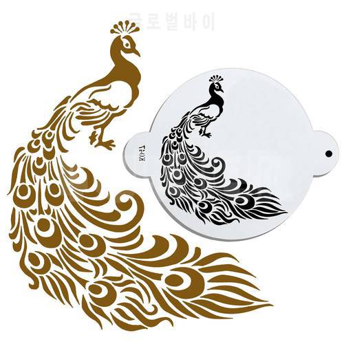Baking pastry tools peacock shape cake stencil, 20cm PET kitchen accessories cooking mold fondant cake decoration tools