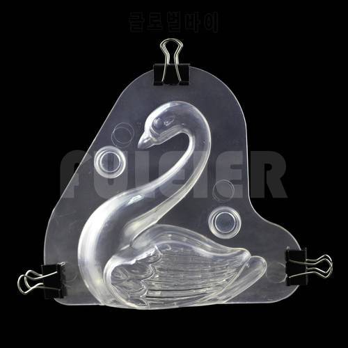 3D swan shaped polycarbonate chocolate mold , DIY pastry cake decoration tools candy chocolate form for baking