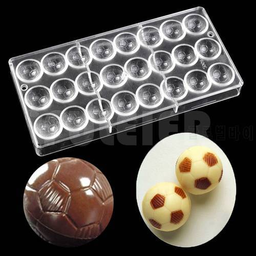 DIY 3D Football shape chocolate mold Food grade polycarbonate chocolate mould baking candy pastry tools for cakes