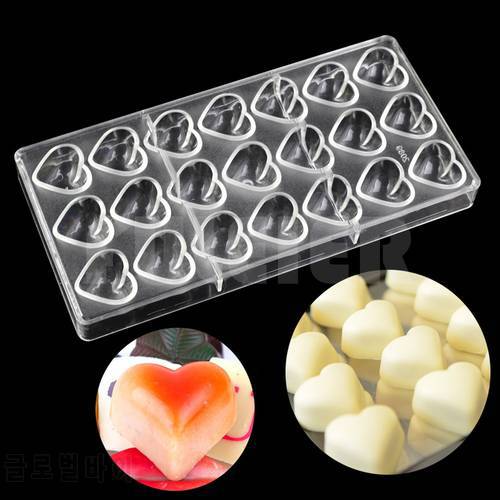 Valentine&39S Day Heart Shape Polycarbonate Chocolate Mold Plastic Chocolate Candy Mold Cake Decoration Pastry Baking Tool