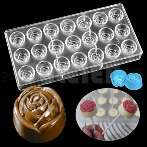 DIY 3D Rose flower chocolate mold, wedding cake decoration candy sugar Craft polycarbonate chocolate moulds kitchen bakeware