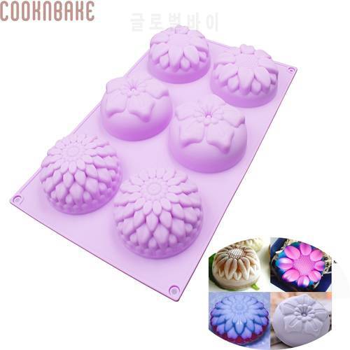 COOKNBAKE DIY Three Kinds Of Flowers Silicone Cake Mold Soap Mold Jelly Mold CDSM-639