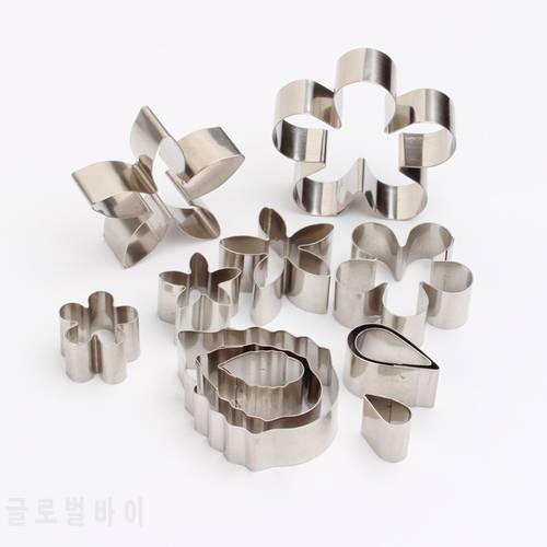 New 12pcs/Set Rose Flower Leaves Cookie Cutters Stainless Steel Cake Mould Decorating Tools Kitchen Accessories Baking Molds