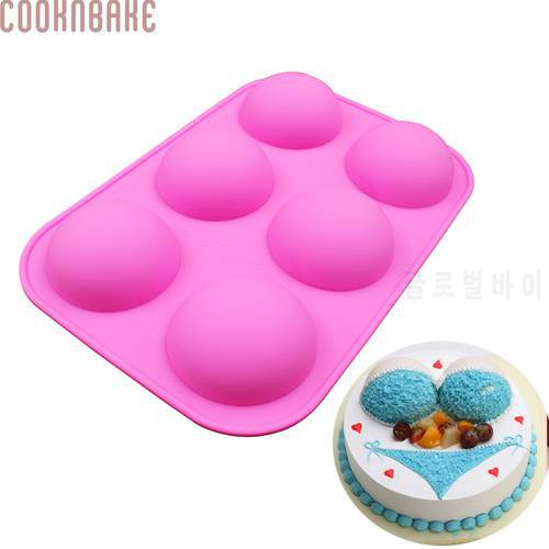 COOKNBAKE DIY Silicone Cake mould 6 Hole Half Sphere Shape Handmade Soap Mold Silicone Chocolate Mold SSCM-001-3