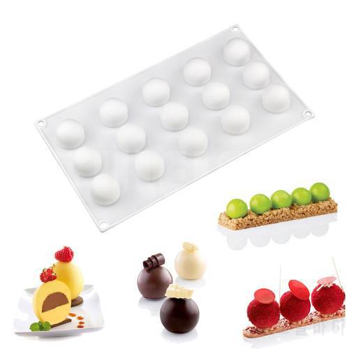 15 Cavities Round Ball Shaped 3D Silicone Molds,Mini Truffle Baking Cake Mold for chocolate Dessert Muffin bread Brownie Pudding