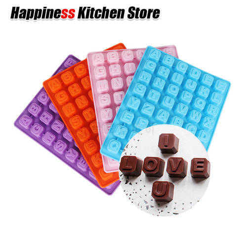 1pc Chocolate Alphabet Mold Silicone Mold Cake Love Heart Shape For Ice Chunk DIY Soap Crafts Pudding Candy Mould