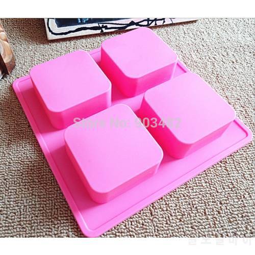 4 Cavity Square Silicone Mold for DIY Chocolate Jelly Candy Pudding Cookie Baking Tools Ice Tray Soap mold