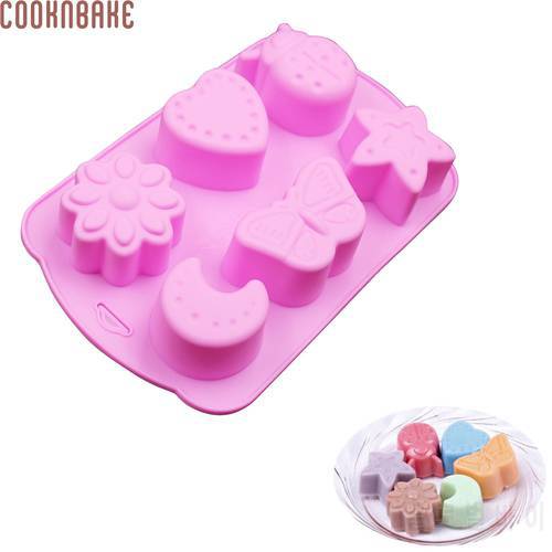 COOKNBAKE DIY 6 Cavity Silicone Mold for Cake, Chocolate, Ice cube, Jelly with Moon Insect Design SSCM-001-18