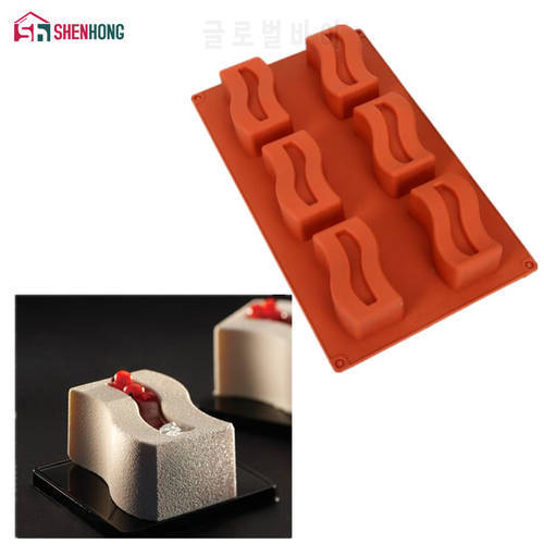 SHENHONG Great Wall Silicone Mold Art Mousse Cake Mould 3D Non-stick Moule Silikonowe Formy Muffin Brownie Baking Pastry Tools