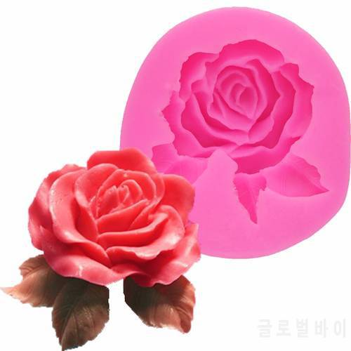 3D Flower Handmade soap silicone mold rose Wedding cake decoration tools Fondant baking in the kitchen T1135