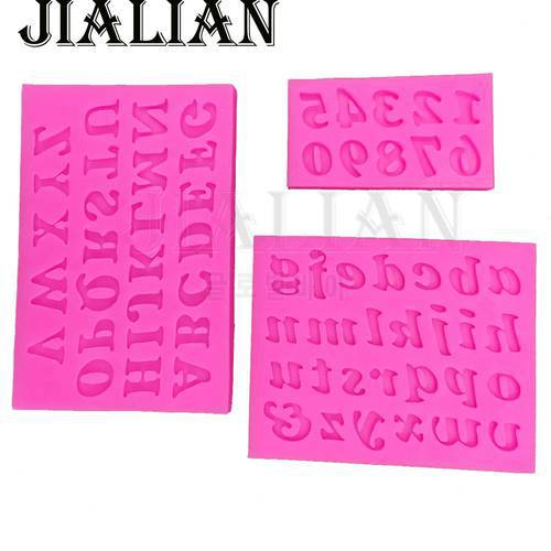 3PC/set number 0-9 letters silica gel mould cake decorating tools DIY silicone mold Clay Resin sugar Candy Sculpey T0182