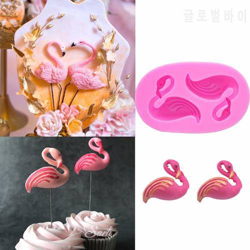 Flamingos Silicone Molds Chocolate Mold Sugarcraft Fondant Cupcake cake Decoration Tools Candy Clay Cookie Molds T1143