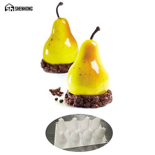 SHENHONG Pear Mousse Mould Art Cake Mold Baking Dessert Silicone 3D Silikonowe Moule Chocolate Pan Pastry